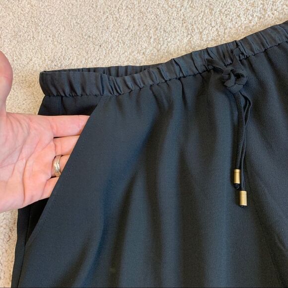 Eileen Fisher Women's Silk Charmeuse Drawstring Ankle Pants Black Sz S - Picture 5 of 12